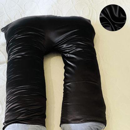 Top view of the Cooling Silk Cover on a U-shaped Cuddly Pillow™